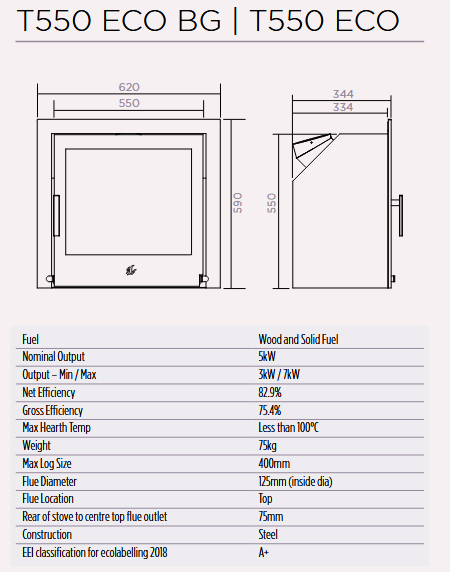 ACR Stoves, the T550 ECO BG Stove ACR Stoves, the T550 ECO BG Stove